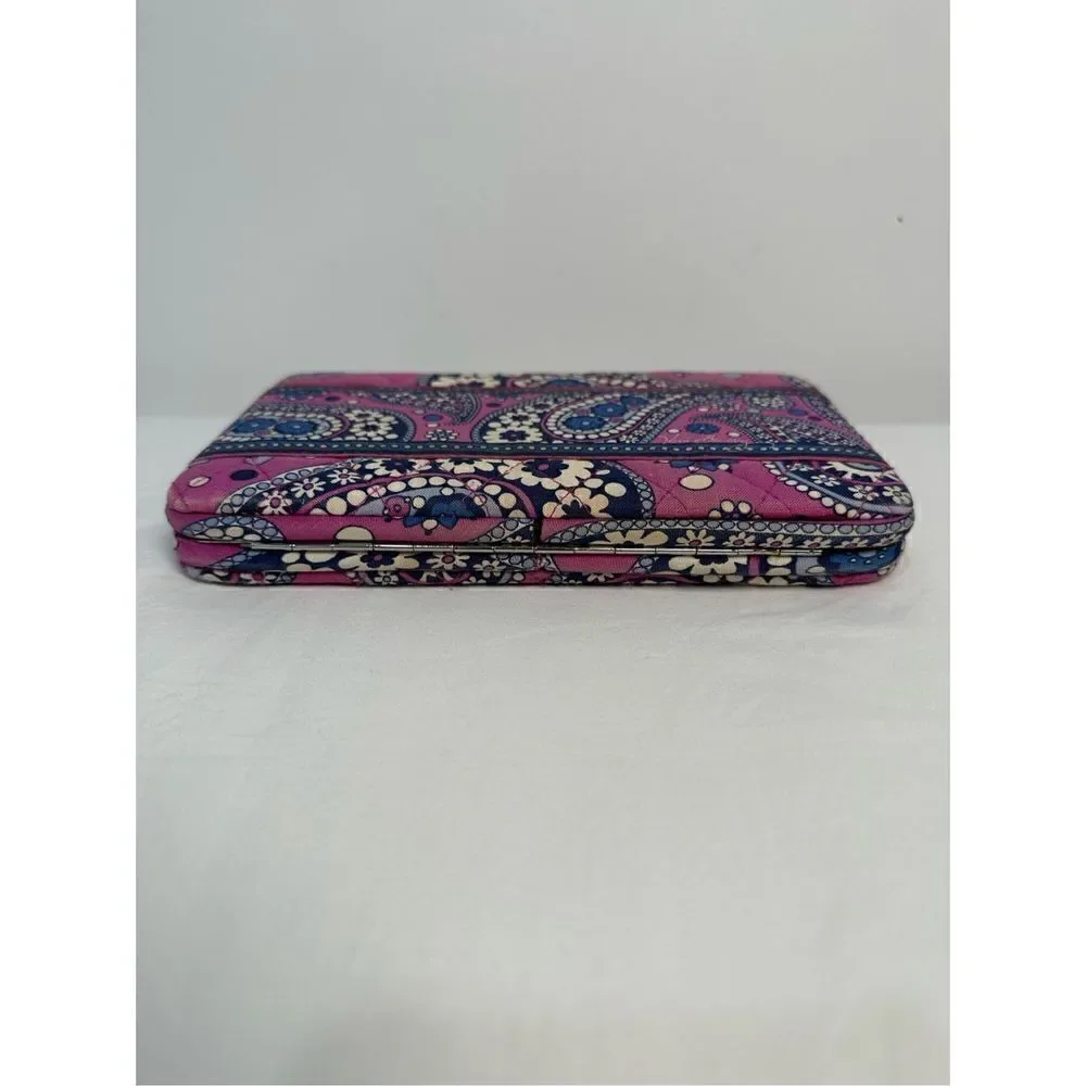 Vera Bradley paisley printed purple,blue & white snap open wallet.  #9-0245